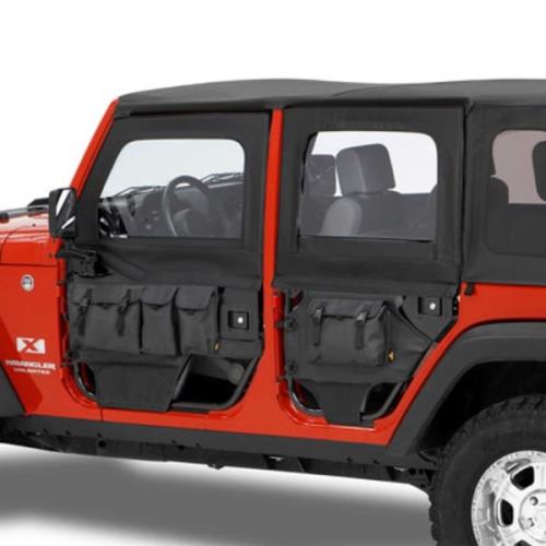 Jeep Wrangler JK 4-türer Set hintere Aufsteckfenster für High Rock Element Halbtüren Black Diamond 07-16
