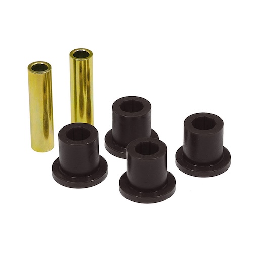 Jeep Wrangler YJ Polyurethan Schäkelbuchsen Set für ein Federgehänge Blattfeder hinten schwarz Prothane 87-95