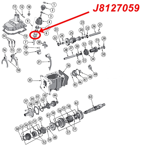 Jeep CJ Feder Schalthebel Schaltgehäuse Gehäusedeckel T150 Schaltgetriebe 76-79