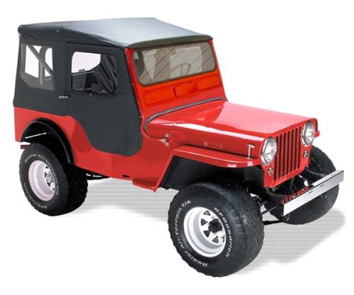 Jeep C3A M38 Verdeck Tigertop mit einteiligen Softtoptüren Black Crush Bestop 48-53