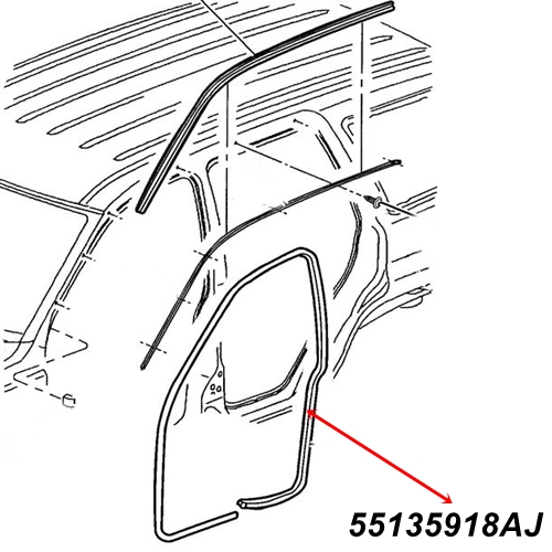 Jeep Grand Cherokee WJ WG 2er Set Türdichtung vorne an der Karosserie 99-04