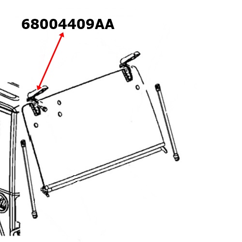 Jeep Wrangler JK linke Abdeckung für Scharnier Heckscheibe Heckklappe 07-10