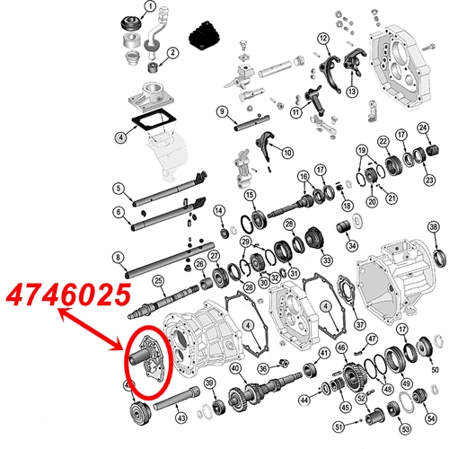 Jeep Cherokee XJ Benziner Lagerhalter Halter Lager Gehäuse Deckel vorne AX5 Schaltgetriebe 94-01