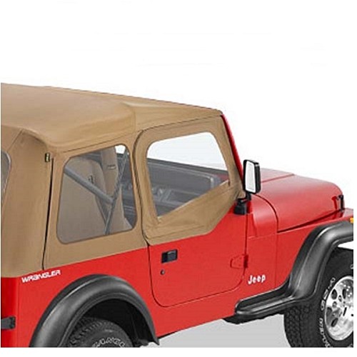Jeep Wrangler YJ Set Aufsteckfenster runde Türecken Spice Braun Denim Bestop Bj. 87-95