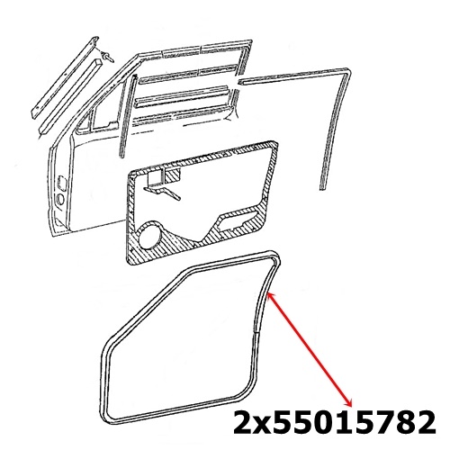 Jeep Cherokee XJ 4türer Türdichtung Türgummi Set vorne links & rechts an der Karosserie 84-96