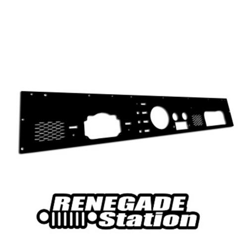 Jeep CJ5 CJ7 CJ8 Armaturenbrett Blech schwarz mit Ausschnitt für Radio und Lautsprecher 76-86