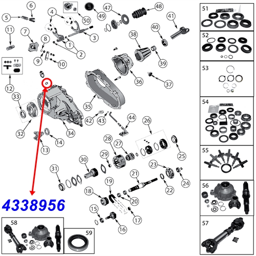 Jeep Cherokee Liberty KJ O-Ring Dichtung Allradschalter Unterdruckschalter NP231 Verteilergetriebe 02-07