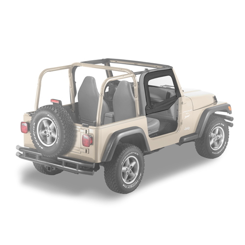 Jeep Wrangler TJ Set Aufsteckfenster für Halbtüren Black Diamond Bestop 96-06