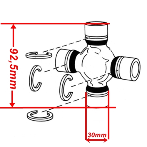 Jeep Wrangler JK Rubicon Kreuzgelenk Premium Spicer Life Serie Steckachse 92,5 x 30 mm Dana 44 Vorderachse 07-18