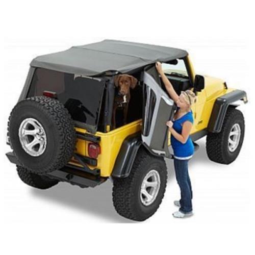 Jeep Wrangler TJ Trektop NX Verdeck Top getönte Scheiben Braun Denim 96-06