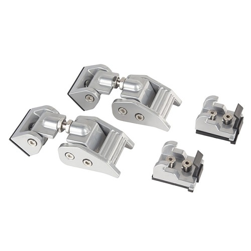 Jeep Wrangler JL & Gladiator JT Haubenhalter Set Haubenhaken silber pulverbeschichtet Aluminium verstellbar 18-