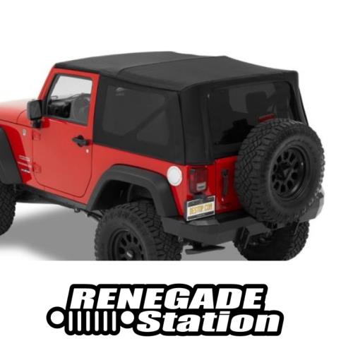 Jeep Wrangler JK 2 türer Verdeck Ersatz Verdeckhülle mit getönten Scheiben für Original Verdeck Black Bestop 07-09
