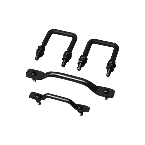 Jeep CJ Wrangler YJ Scheibenrahmen Auflagebügel Set schwarz 55-95