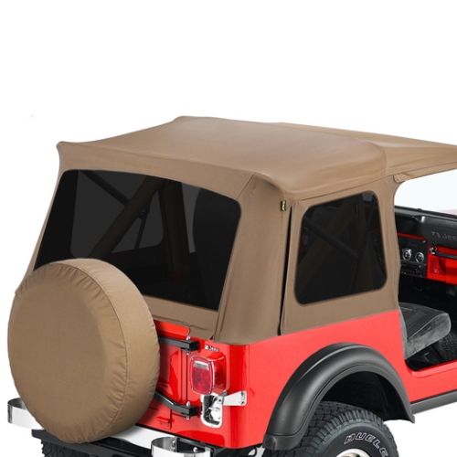 Jeep CJ7 Verdeck Ersatzplane ohne Gestänge Spice Denim getönten Scheiben Bestop 76-86