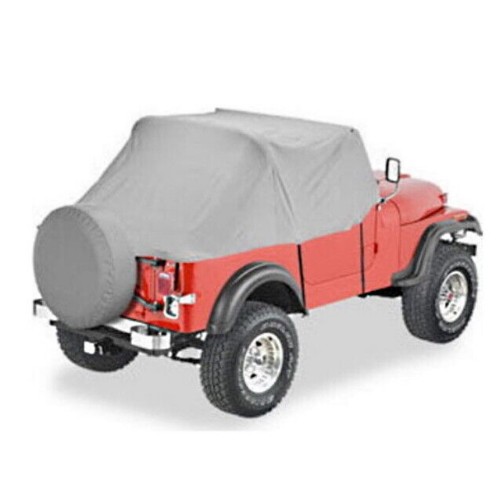 Jeep CJ All Weather Trail Cover Grau Bestop Regenschutz Abdeckung Pavement Ends 76-86