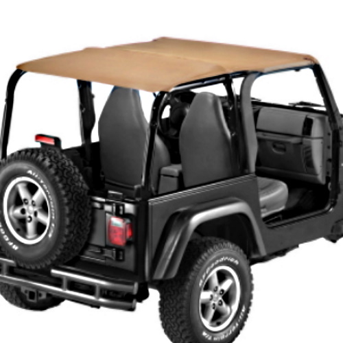 Jeep Wrangler YJ Safari Bikini Top strapless Style braun Spice Denim Bestop 92-95