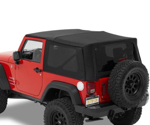 Jeep Wrangler JK 2 türer Verdeck Ersatz Verdeckhülle mit getönten Scheiben für Original Verdeck Black Bestop 07-09