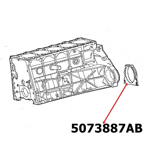 Jeep Grand Cherokee WJ WG 2,7 ltr. CRD Diesel Kurbelwellensimmerring mit Gehäuse hinten Simmerring Kurbelwelle Getriebeseitig 03-04