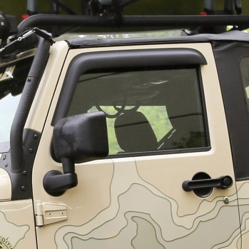 Jeep Wrangler JK 2-türer Set Windabweiser schwarz matt Fensterblenden 07-18