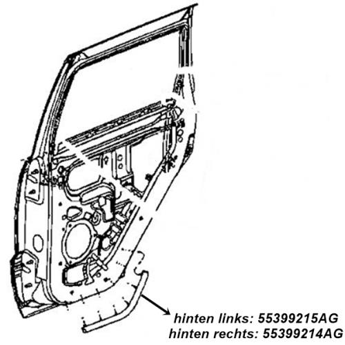 Jeep Grand Cherokee WK2 WH WK Türdichtung hinten rechts Bj.11-18