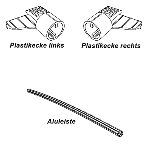 Jeep Wrangler JL ALU Leiste Profil Set für Windjammer & Duster Deck Cover Abdeckung Bestop 18-